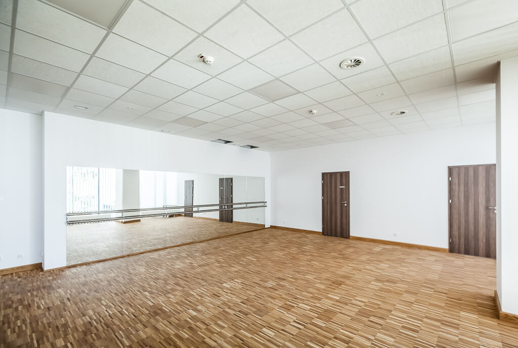 Wnętrze sali do zajęć tanecznych / The interior of the hall for dance classes