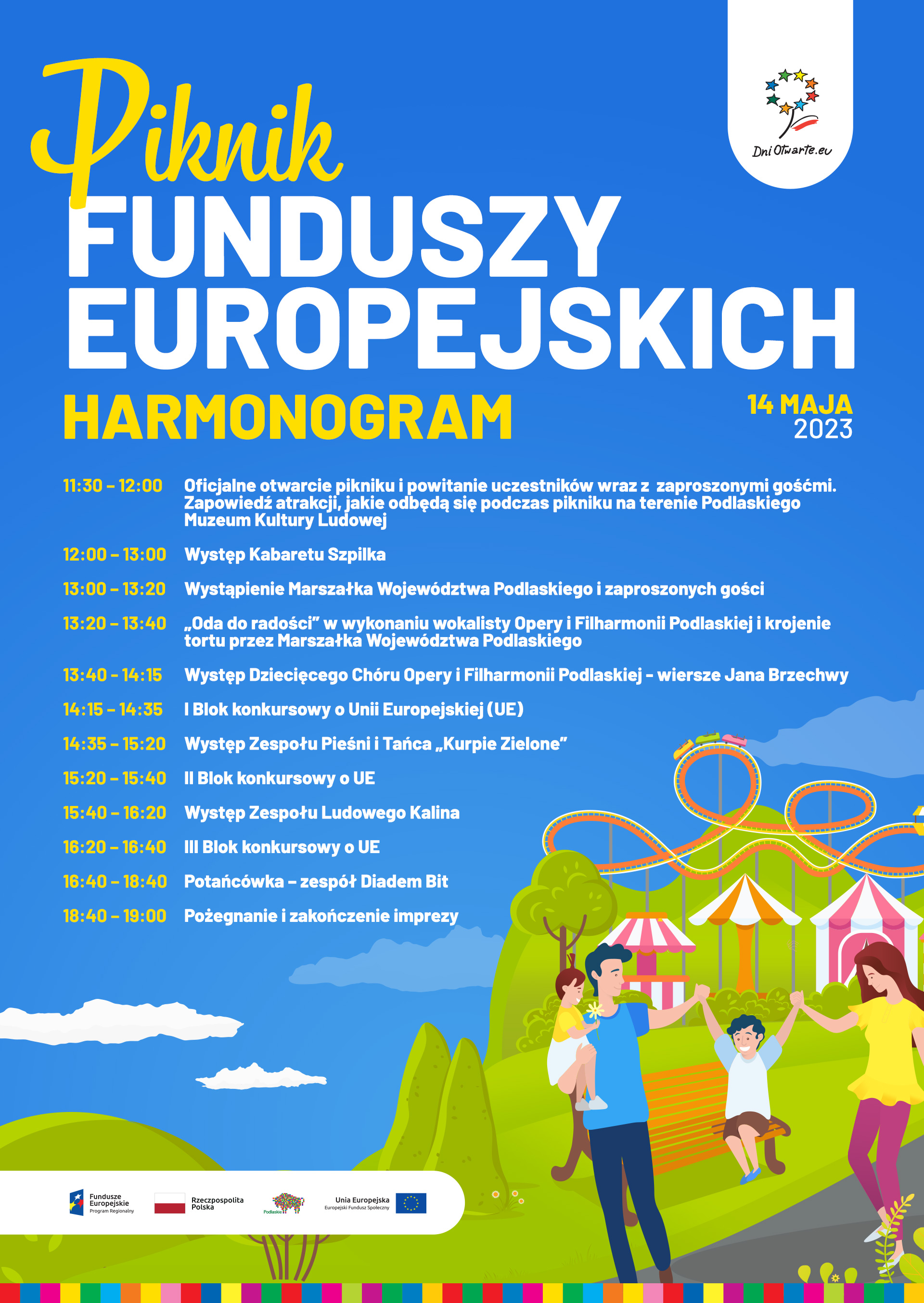 Harmonogram Pikniku Funduszy Europejskich